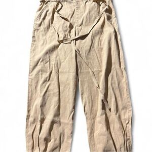 A.L.C. Linen Blend High Waist Jogger Pants – Size 14, Tan Neutral Pull-On Women